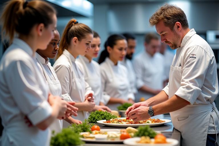 Professional culinary training session